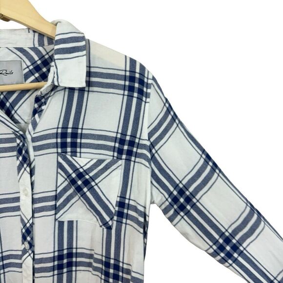 Rails Medium Button Front Hunter Sapphire Flannel Shirt Long Sleeve Womens - Picture 8 of 16